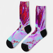 Trippy Retro Türkis Chartreuse Abstraktes Muster Socken (Linkes Detail)