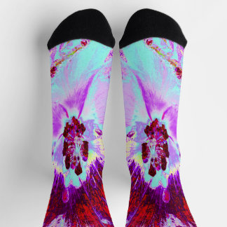 Trippy Retro Türkis Chartreuse Abstraktes Muster Socken