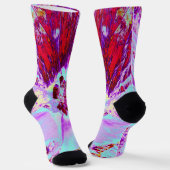 Trippy Retro Türkis Chartreuse Abstraktes Muster Socken (Gewinkelt)