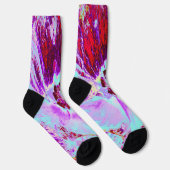 Trippy Retro Türkis Chartreuse Abstraktes Muster Socken (Rechts)