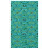Trippy Retro Türkis Chartreuse Abstraktes Muster Tischdecke (Vorderseite)