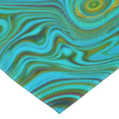Trippy Retro Türkis Chartreuse Abstraktes Muster Tischdecke (Schrägansicht)