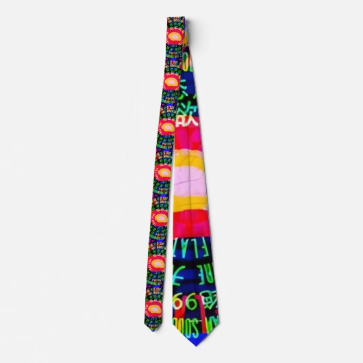 Trippy Retro Vaporwave Brain Krawatte (Rückseite)