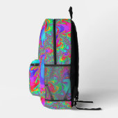 Trippy Retro Vibranntes Neon Rainbow Fraktal Art Bedruckter Rucksack (Rechts)