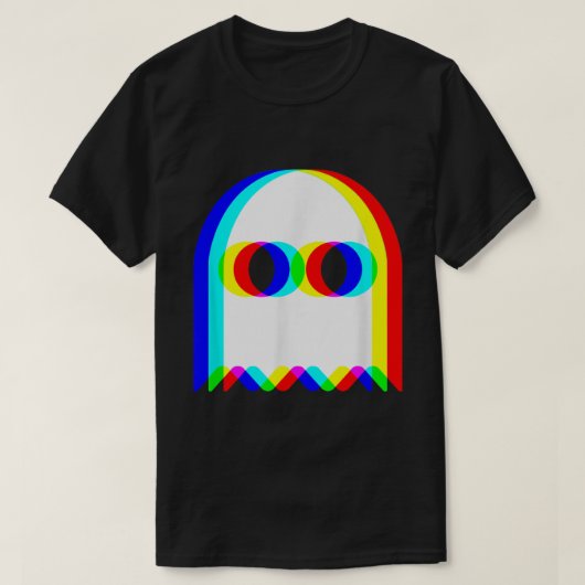 Trippy RGB Ghost Vaporwave Halloween Shirt (Design vorne)