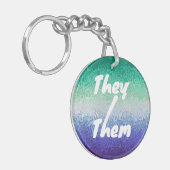 Trippy Ripply Funky Boho MLM Men Love Men Pride Schlüsselanhänger (Vorderseite links)