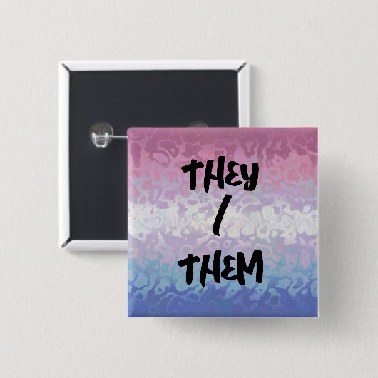 Trippy Ripply Groovy Eccentric Bigender Prilag Button (Vorne & Hinten)