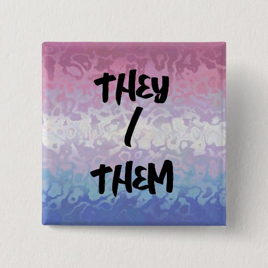 Trippy Ripply Groovy Eccentric Bigender Prilag Button (Vorderseite)