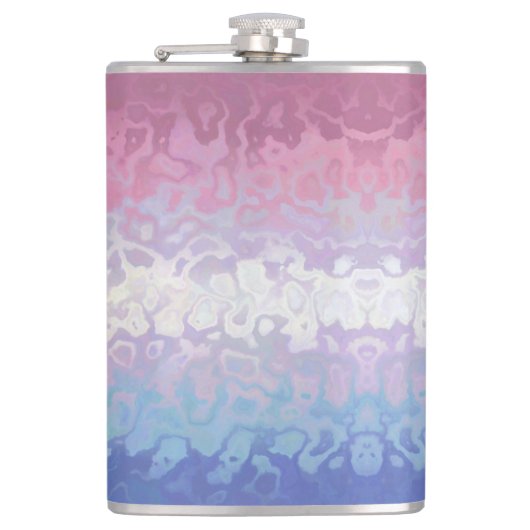 Trippy Ripply Groovy Eccentric Bigender Prilag Flachmann (Vorderseite)