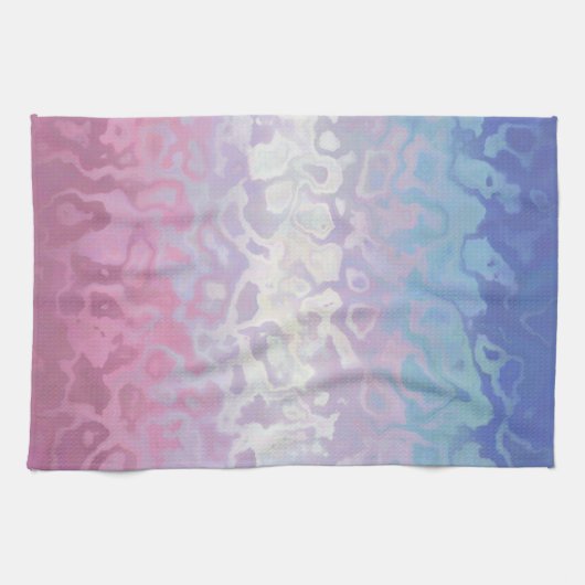 Trippy Ripply Groovy Eccentric Bigender Prilag Geschirrtuch (Horizontal)