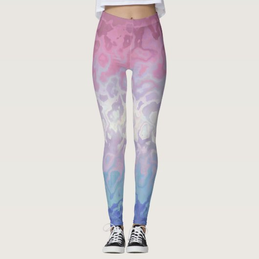 Trippy Ripply Groovy Eccentric Bigender Prilag Leggings (Vorderseite)