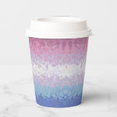 Trippy Ripply Groovy Eccentric Bigender Prilag Pappbecher (Rückseite)