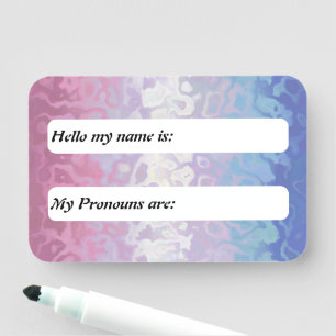 Trippy Ripply Groovy Exzentrische Bigender-Pride-F Namensschild