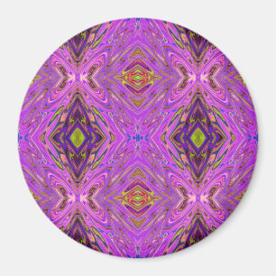 Trippy Rosa und Lila abstraktes Muster Magnet