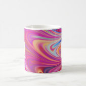 Trippy-Rosa- und Orange-Monogramm für Wirbles Desi Kaffeetasse (Mittel)