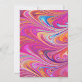 Trippy-Rosa- und Orange-Wirble Design-Hochzeit Einladung (Rückseite)