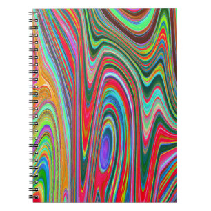 Trippy-Rot-, Grün- und Blau-Abstrakte Groovy-Kunst Notizblock