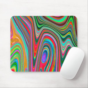 Trippy Rote, Grüne und Blaue Abstrakte Groovy Kuns Mousepad