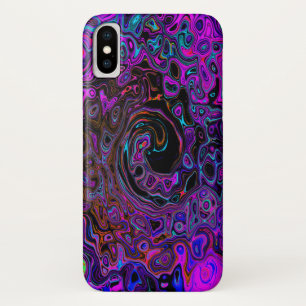 Trippy Schwarz und Magenta Retro Flüssigkeitswirbe Case-Mate iPhone Hülle