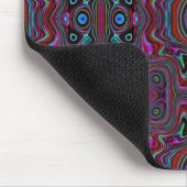 Trippy Seafoam Green und Magenta Abstraktes Muster Mousepad (Ecke)