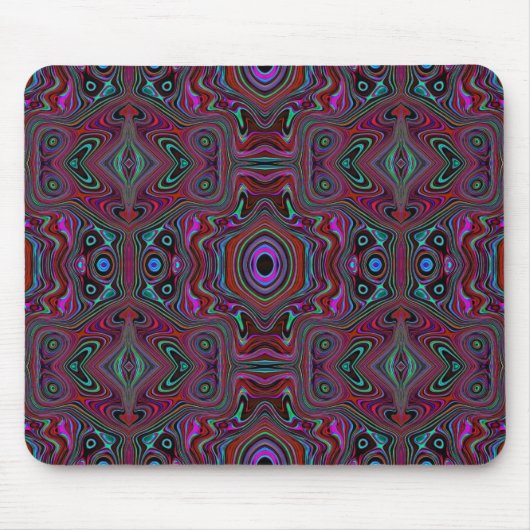 Trippy Seafoam Green und Magenta Abstraktes Muster Mousepad (Vorne)