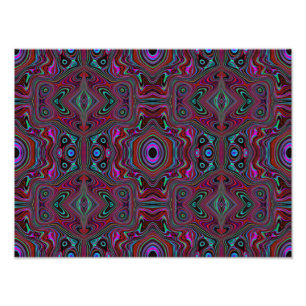 Trippy-Seegrasgrün und Magenta abstraktes Muster Fotodruck