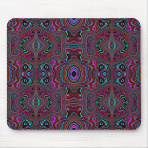 Trippy-Seegrasgrün und Magenta abstraktes Muster Mousepad