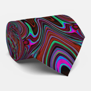 Trippy-Seegrünes und Magenta-Abstract-Muster Krawatte