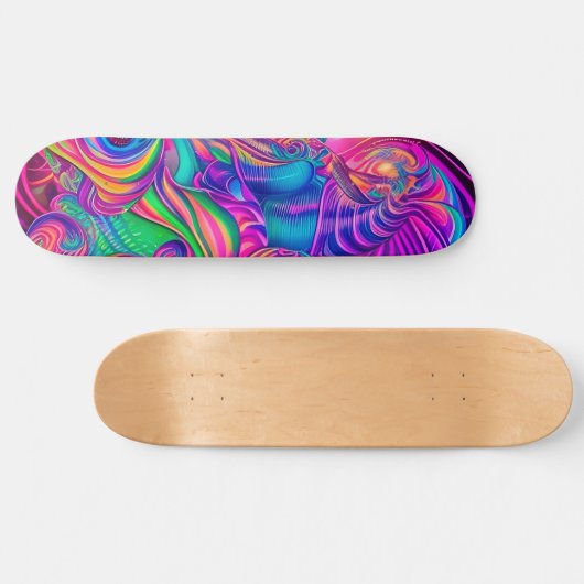 Trippy-Skateboard-Design im psychedelischen Stil Skateboard (Horizontal)