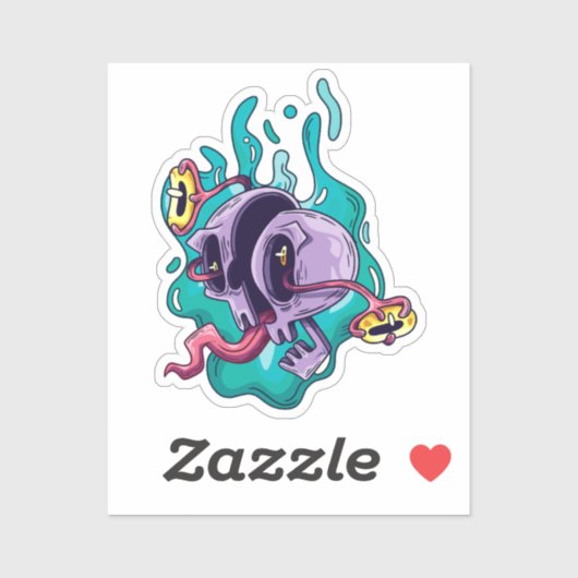 Trippy Skull Aufkleber (Blatt)