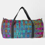 Trippy Sky Blue Abstrakt Retro AtomWaves Duffle Bag (Vorderseite)