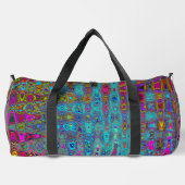 Trippy Sky Blue Abstrakt Retro AtomWaves Duffle Bag (Rückseite)