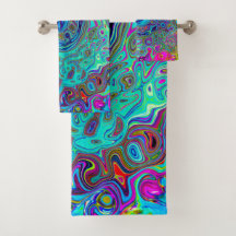 Trippy Sky Blue Abstrakt Retro Liquid Swirl