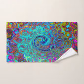 Trippy Sky Blue Abstrakt Retro Liquid Swirl Badhandtuch Set (Handtuch)