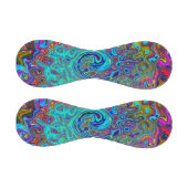 Trippy Sky Blue Abstrakt Retro Liquid Swirl Baseball (Paneele)