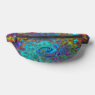 Trippy Sky Blue Abstrakt Retro Liquid Swirl Bauchtasche