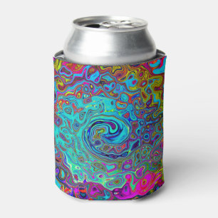 Trippy Sky Blue Abstrakt Retro Liquid Swirl Dosenkühler