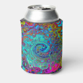 Trippy Sky Blue Abstrakt Retro Liquid Swirl Dosenkühler (Kanne Rückseite)