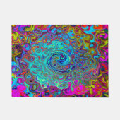 Trippy Sky Blue Abstrakt Retro Liquid Swirl Fußmatte (Vorderseite)