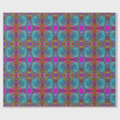 Trippy Sky Blue Abstrakt Retro Liquid Swirl Geschenkpapier (Flach)