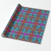 Trippy Sky Blue Abstrakt Retro Liquid Swirl Geschenkpapier (Ungerollt)
