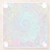 Trippy Sky Blue Abstrakt Retro Liquid Swirl Glasuntersetzer (Rückseite)