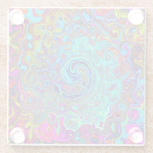 Trippy Sky Blue Abstrakt Retro Liquid Swirl Glasuntersetzer (Rückseite)