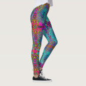 Trippy Sky Blue Abstrakt Retro Liquid Swirl Leggings (Rechts)