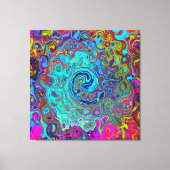 Trippy Sky Blue Abstrakt Retro Liquid Swirl Leinwanddruck (Vorderseite)