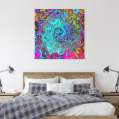 Trippy Sky Blue Abstrakt Retro Liquid Swirl Leinwanddruck (Insitu (Schlafzimmer))
