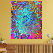 Trippy Sky Blue Abstrakt Retro Liquid Swirl Leinwanddruck (Insitu (Wohnzimmer))