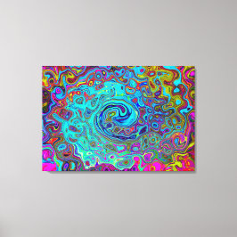 Trippy Sky Blue Abstrakt Retro Liquid Swirl Leinwanddruck