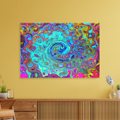Trippy Sky Blue Abstrakt Retro Liquid Swirl Leinwanddruck (Insitu (Wohnzimmer))