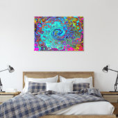 Trippy Sky Blue Abstrakt Retro Liquid Swirl Leinwanddruck (Insitu (Schlafzimmer))